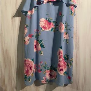 Blue Dress with Flowers